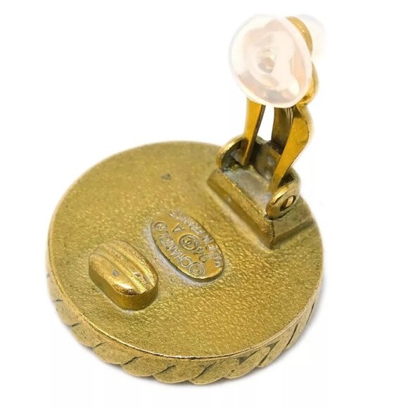 Chanel Black Button Earrings Clip-On - Picture 4 of 5